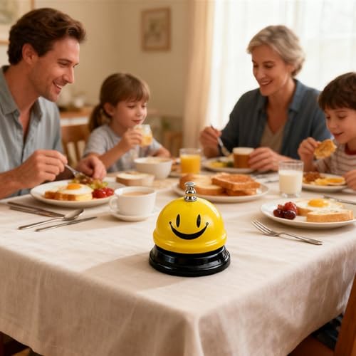 Bestac Service Call Bell for Hospitality & Institutions: Durable Desk Bell for Reception, Kitchens, and Counters. (Yellow, 2PACK)