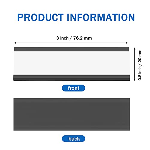 Outus 100 Pcs Channel Magnetic Label Holders for Metal Racks and Shelves - size: 0.8 x 3 Inch