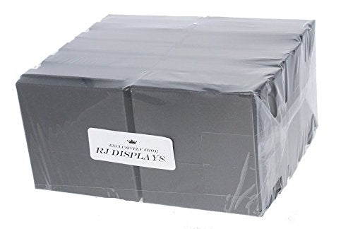 RJ Displays 16 Pack Cotton Filled Matte Black Color Paper Cardboard Jewelry Necklace Bracelets Watch Brooches Gift Packaging and Retail Display Boxes Size- 3.5 X 3.5 X 1 Inch