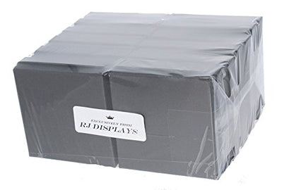 RJ Displays 16 Pack Cotton Filled Matte Black Color Paper Cardboard Jewelry Necklace Bracelets Watch Brooches Gift Packaging and Retail Display Boxes Size- 3.5 X 3.5 X 1 Inch