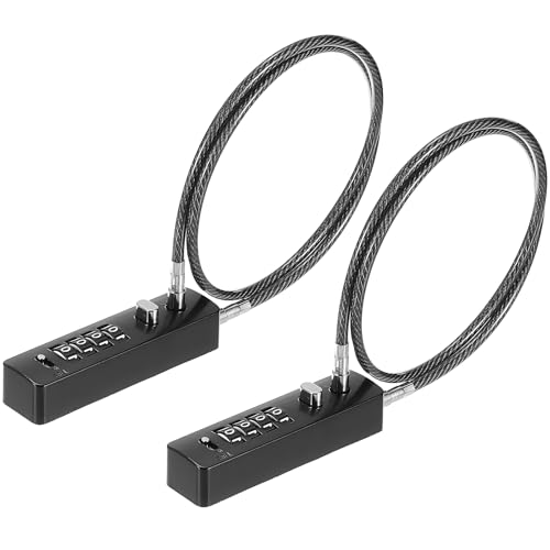 2 Pack Gate Cable Locks, 23.6", 4-Digit Combination, 904T-Black - color: Black, size: 904T-23.6"-2 PACK