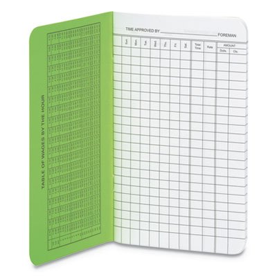 Wilson Jones Foreman's Pocket Size Employee Time Book, 4.13 x 6.75 Inches, 36 Pages, Green (WS802)