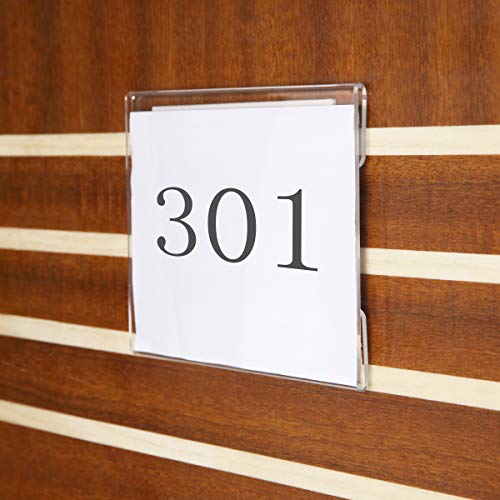 NIUBEE Acrylic Sign Holder 5x7 Wall Door Mount for Flyer Paper Display - size: 5x7"
