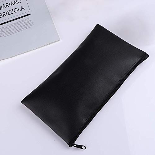 Zipper Bank Bags, 4 Pack Money Pouch PU Leather Cash and Coin Pouch with Zipper (Colorful)