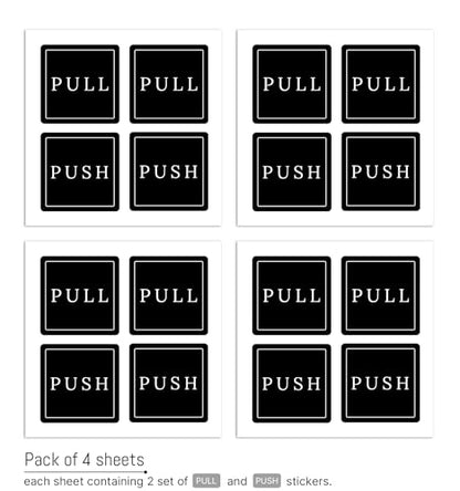 dealzEpic - PULL and PUSH Stickers - Black Self Adhesive Peel and Stick PULL and PUSH Signs - 4x4cm - color: Black PULL and Push Sign Stickers (4x4cm)