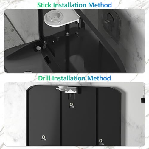modunful Trifold Hand Towel Dispenser for Bathroom -Wall Mount with No-Hole - color: D-23 Sliver