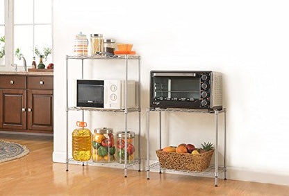 Adjustable 5-Tier Floor Standing Storage Rack, Carbon Steel Metal Shelving Unit with Adjustable Shelves, Heavy Duty Organizer for Kitchen, Garage, Bathroom, Warehouse & Home, Silver