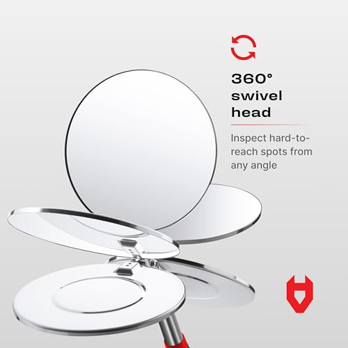 NoCry Heavy Duty Telescoping Inspection Mirror — 3.23 Inch Round Mirror - style: Telescoping Inspection Mirror