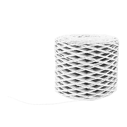 Mandala Crafts White Natural Raffia Yarn for Crochet Gift Wrapping - color: White, size: 1/16 Inch 200 Yards Raffia Yarn