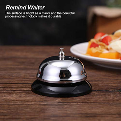 Stainless Steel Dinner Call Bell, Service Bell for The Porter Kitchen Restaurant Bar Classic Concierge Hotel, 3.3x3.3x2.2in Call Bell
