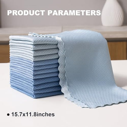 JOYMOOP Microfiber Cleaning Cloth, 5 Piece Set, Large, Blue - color: O