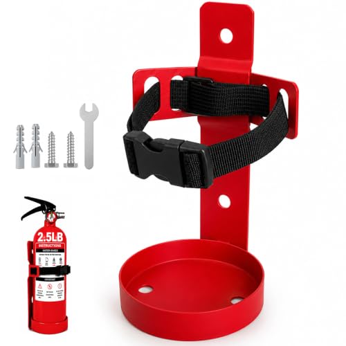 Compact Fire Extinguisher Wall Mount Bracket - Heavy Duty Quick Release Holder for 2.5 lb Fire Extinguishers 1 Pack