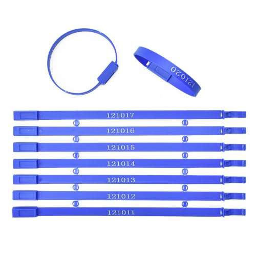 1000pcs Plastic Tamper Seals Numbered Security Shipping Tags, Slender Shape Container Ties Fixed Disposable Lock for Trailer Truck Cable (Blue) - color: Blue, size: 1000pcs