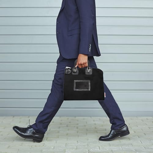 Lockable Fire Resistant Document Bag, Black - color: Black