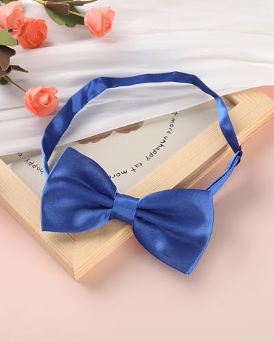 AWAYTR Bow Ties for Men - Pre-Tied Adjustable Tuxedo Style for Wedding - color: Royal Blue