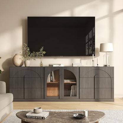 BELLEZE Bijou 3-Piece Modular Sideboard Buffet Cabinet - Ebony - color: Bijou Ebony Acc