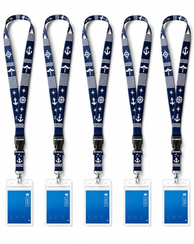Avorast 5 Pack Cruise Lanyards for Ship Cards, Cruise Essentials - color: Navy Blue