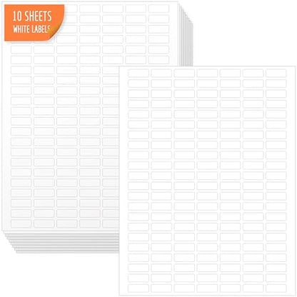 1540 Blank Rectangle Labels, White Coding Blank Stickers Mini Printable Labels for Organization Projects, Boxes, Jars, Storage Containers, Laser Printer Available (8.5” x 11”, White) - style: Printable