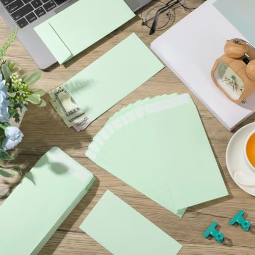 Fulmoon 500 Pcs Cash Envelopes Bulk,Light Green - color: Light Green
