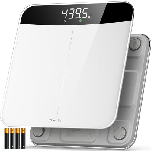 Ovutek Scale for Body Weight, 450lb Digital Bathroom Scales for People - color: White, size: 11.8*11.8in