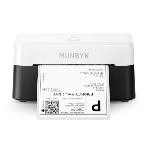 MUNBYN Bluetooth Thermal Label Printer, Wireless 4x6 Shipping Label Printer - color: Black