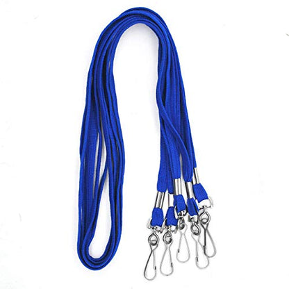 Beebel Lanyards 200 Pack Blue Lanyards with Swivel Hook Clips for ID Name Badge Holder - color: Blue, size: 200 Pack