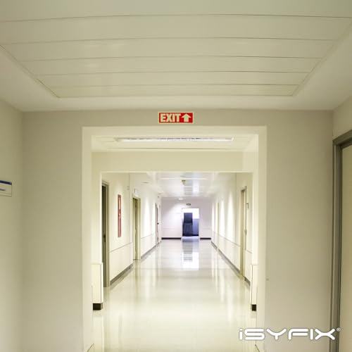 iSYFIX Exit Signs with Directional Up Arrow, 2 Pack, 12x4 Inch - color: Plastic Up Glow, size: 2 Pk 12x4