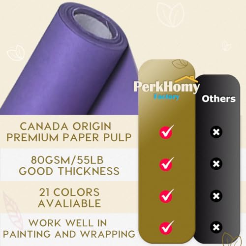 SMART&CASUAL 15" x 450" (37.5') Kraft Paper Roll for Art Craft Supplies Gift Wrapping Moving Packing Painting Drawing Paint Easel Poster Chart Paper (Purple, 15" W x 450" L (37.5')) - color: Purple, size: 15"W x 450"L ( 37.5' )