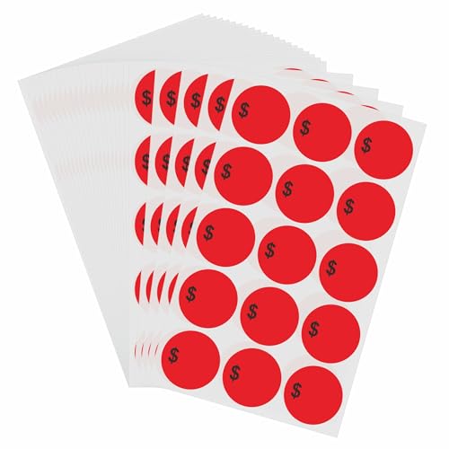 Hybsk 375 Count Garage & Rummage Sale Labels - 1 inch Writable Clearance Stickers - color: Blank Dollar