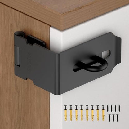 90 Degree Hasp Latch, File Cabinet Lock Kit, Black - 1pc - color: Black-1pc