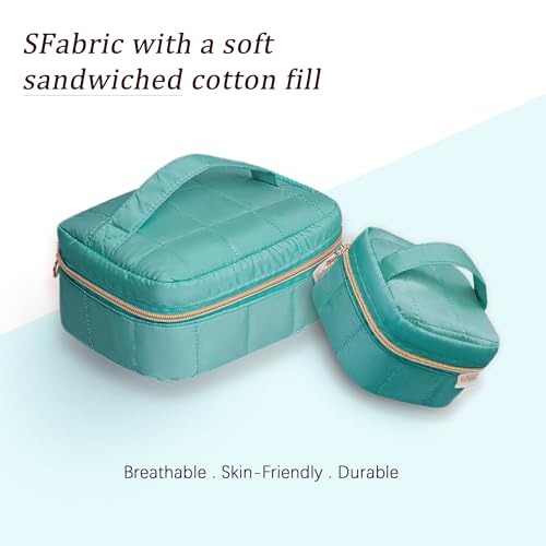 KarSyon Travel Jewelry Case Organizer Boxes with 10 Velvet Zipper Pouches - color: Teal, size: Large