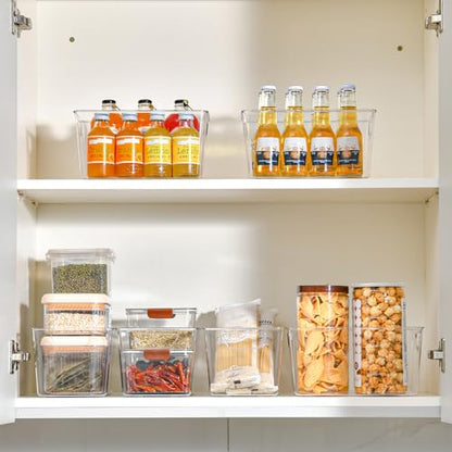 Freebat 12 Pack Pantry Organization and Storage,Clear Plastic Storage Bins - color: Mid 12pack