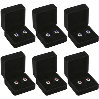 LETURE 6 Pieces Velvet Jewelry Gift Boxes for Necklace Pendant Bracelet Ring Earring, Jewelry Storage Display Case for Christmas Wedding Engagement Birthday Anniversary (Earring Box -6PCS) - color: Earring Box -6PCS