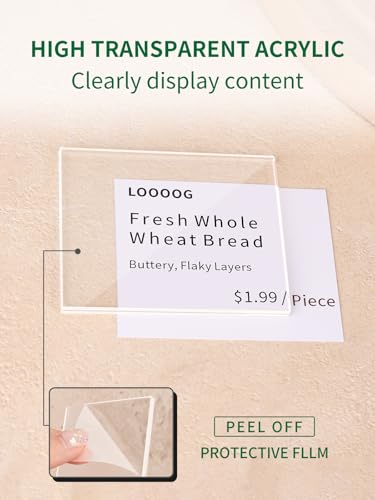 6 Pack Mini Acrylic Sign Holder with Wood Base 2.36x1.97 Inch - size: 2.36*1.97