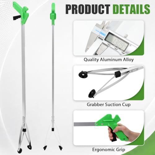 Sabary 5 Pack Suction Cup Grabber Reacher Tool Trash Picker,Green,43inch - color: Green, size: 43 Inch