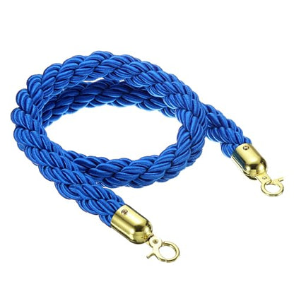 PATIKIL Stanchion Rope, 1.2m/3.9Ft Barrier Rope Twisted Post Ropes for Posts Stands Queue Divider Crowd Control of Hotel, Blue Golden - color: Blue, Golden, size: 3.9Ft