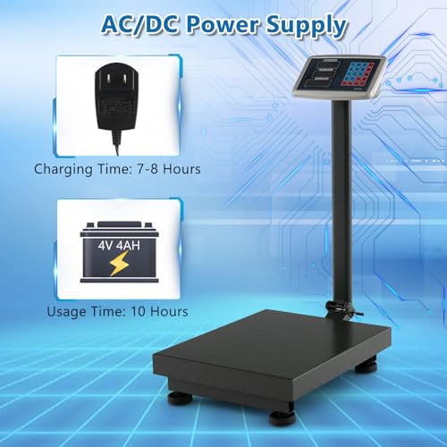 S AFSTAR Computing Digital Platform Scale, 0.1 Lbs Accuracy Floor Scale with Price Calculator & LB/KG Unit Conversion, 660 Lbs Commercial Digital Scale for Weighing,Luggage,Package & Shipping