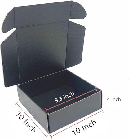 Black Shipping Boxes 10x10x4 Inch Cardboard Storage Mailer Box 15 Pack - size: 10 x 10 x 4 Inch/15 pcs