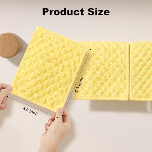 JOYMOOP Microfiber Cleaning Cloth, 6 Piece Set, Extra Small, Yellow - color: U