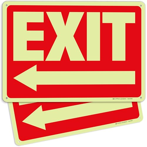 iSYFIX Exit Signs with Directional Left Arrow, 10x7 Inch, 2 Pack - color: Plastic Left, size: 2 Pk 10x7
