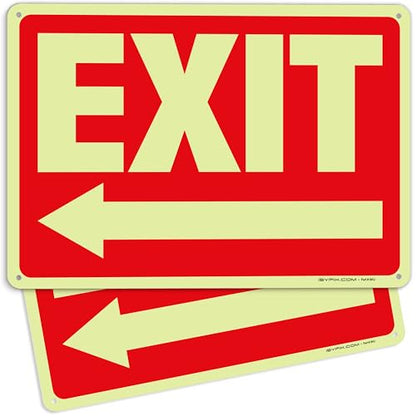 iSYFIX Exit Signs with Directional Left Arrow, 10x7 Inch, 2 Pack - color: Plastic Left, size: 2 Pk 10x7