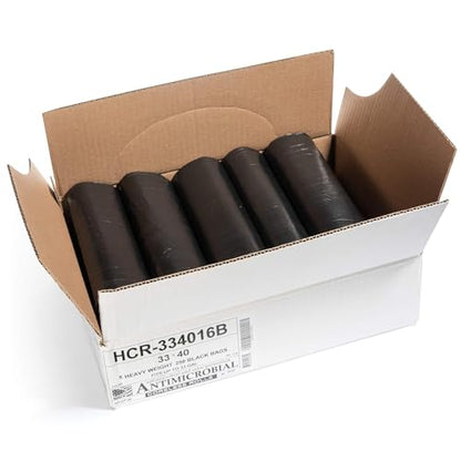 Aluf Plastics 33 Gal Black Trash Bags, 16 Micron (EQ.), 33" x 40" - color: Black, style: 33 Gal, 16 Micron Equiv, 250 Count