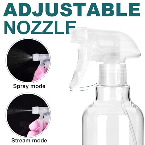 Plastic Spray Bottles, 16.9oz/2Pack,Adjustable Spray Bottles for Cleaning, Empty Spray Bottle For Hair, Plants, Pet, Vinegar, Cooking,Cleaning Solutions (2)