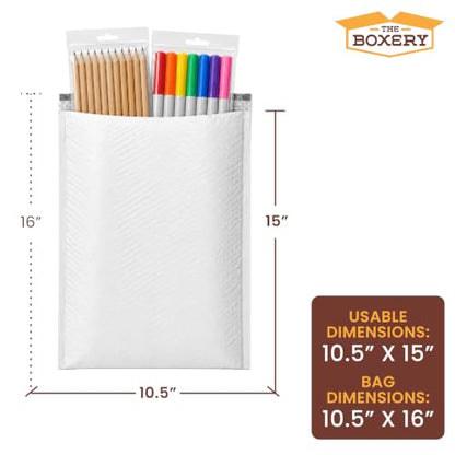 The Boxery 10.5x16" #5 Poly Bubble Mailers 100 Pack, Padded Envelopes, Self Seal, Waterproof Shipping Bags for Shipping & Packaging - size: #5 10.5x16'' (100)