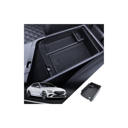 for G70 Center Console Organizer 2019 2021 2022 2023 2024 2025 Genesis G70 Accessories Armrest Tray Middle Storage Box Insert Container Durable ABS Plastic - size: for 2019-2025 Genesis G70