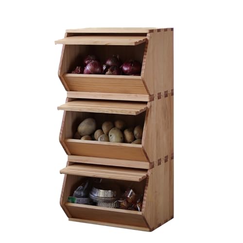 Stackable Solid Wood Storage Chests, Modular Bins with Lids, 15.5"W - size: 15.25"D x 15.5"W x 12.25"H