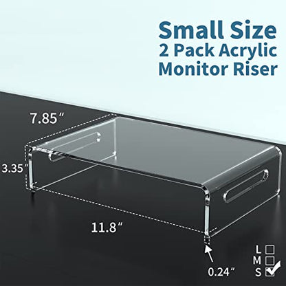Zimilar 2 Pack Monitor Stand Riser, Acrylic Monitor Stand for Computer