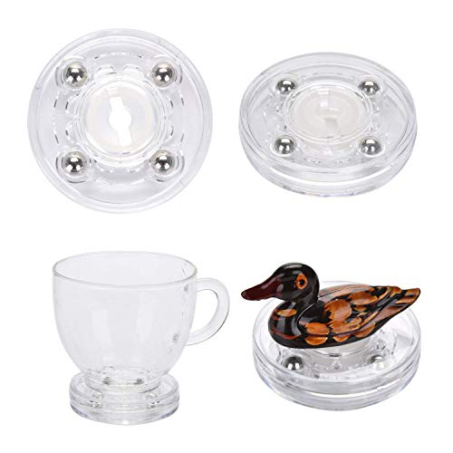 TamBee 4 Pack 2 Inch Acrylic Lazy Susan Turntable Organizer, 360° Rotation Display Base, White Acrylic for Spice Rack, Cake, Kitchen Cabinet, Pantry Decorating - size: 2 inch Clear