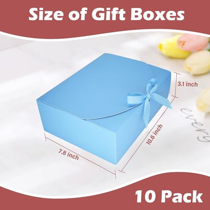 BoShahai 10 PCS Blue Gift Boxes with Lids, Proposal Box 10.6x7.8x3.1 Inch - color: Blue, size: 10.6x7.8x3.1 Inch