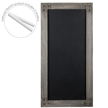 MyGift Wall Mounted Large Chalkboard Sign with Gray Wood Frame - color: Gray
